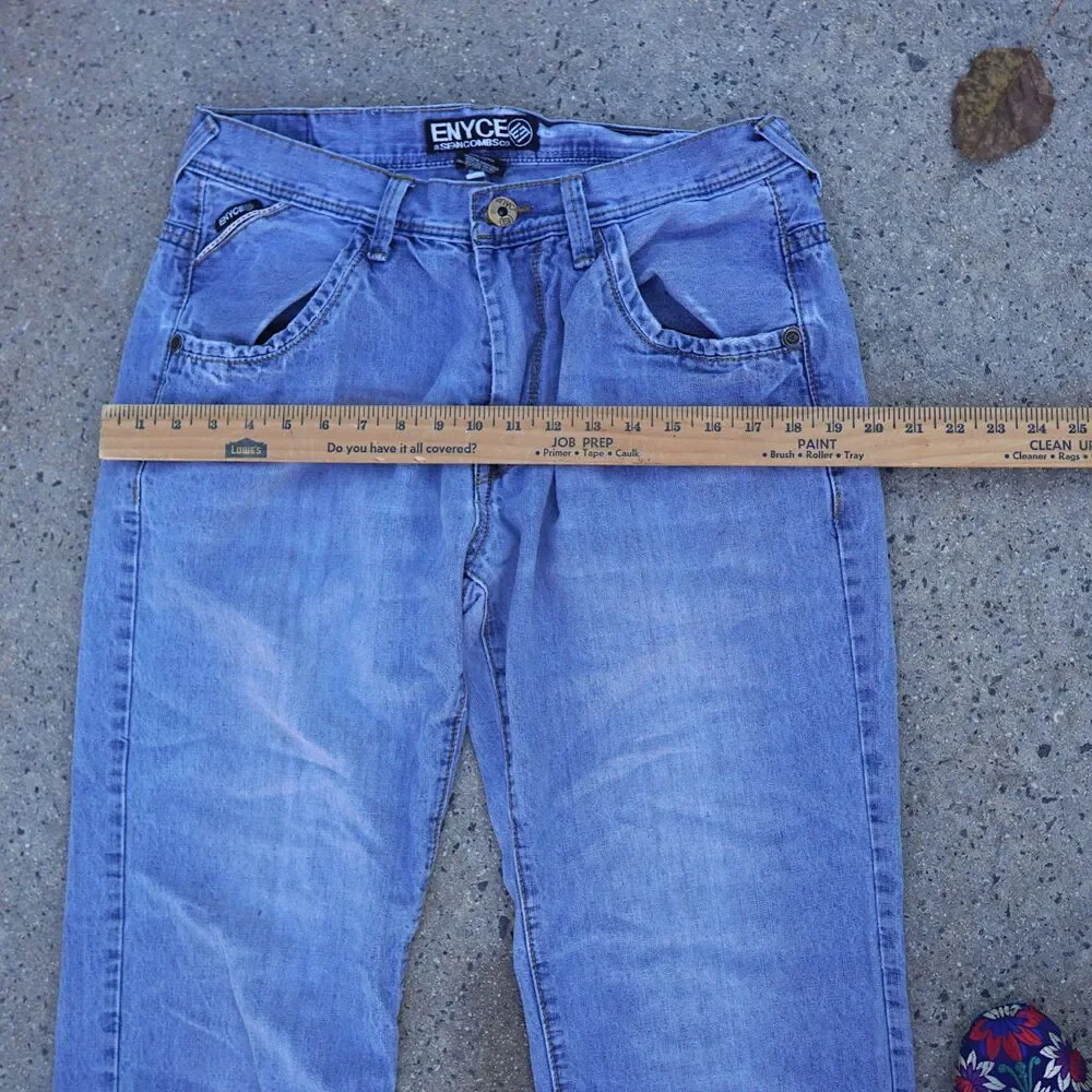 Vintage Enyce Jeans W34 Straight Leg Y2K Streetwear 100% Cotton Embroidered